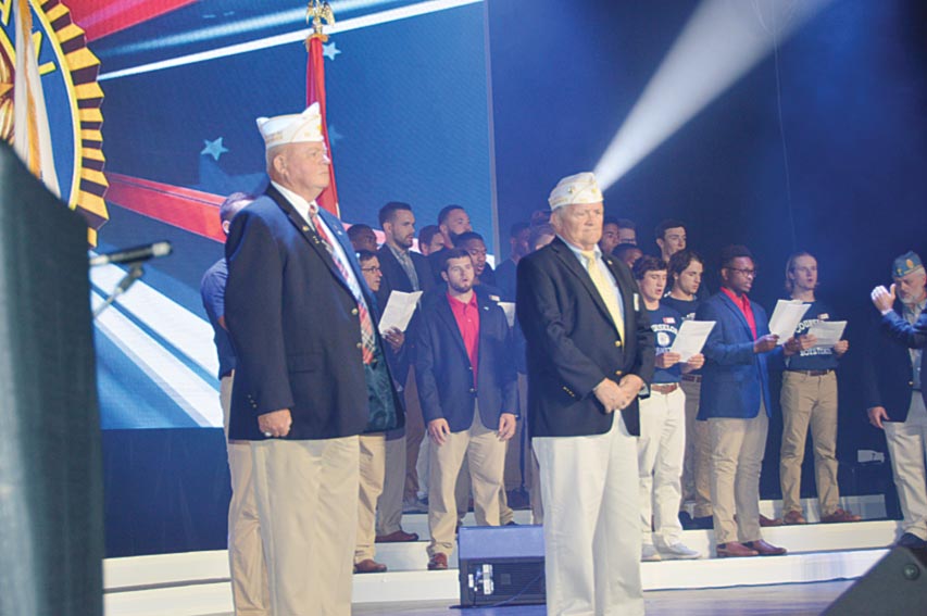 The American Legion Department of South Carolina Commander  John Britt US Army and Dept. of SC Vice Commander Walt Richardson, US Marine Corps were recognized during the playing of the  Armed Forces Medley.