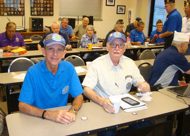Adjutant Tony Dunn and Commander Clyde Rector from Major Rudolf Anderson, Jr. Post 214 attend Membership workshop at Post 200 Boiling Spring.