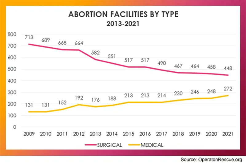 Abortion Facilities by Type Chart