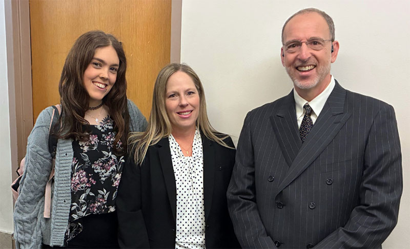 Anastasia Rogers with Life Legal attorneys Allison Aranda and Mike Millen