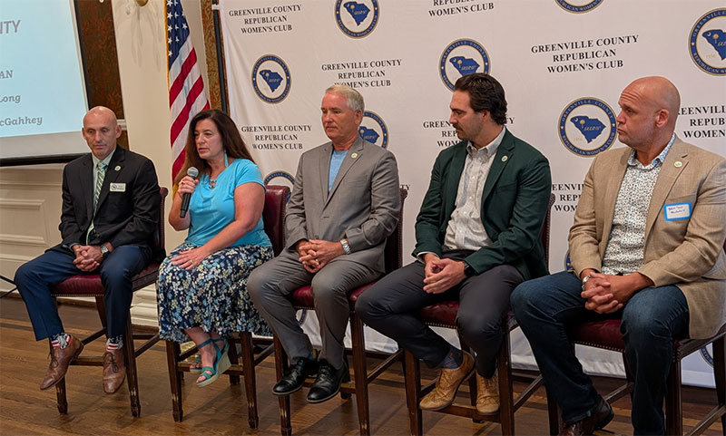 County Council members Curt McGahhey Kelly Long Garey Collins Frank Farmer and Chairman Benton Blount