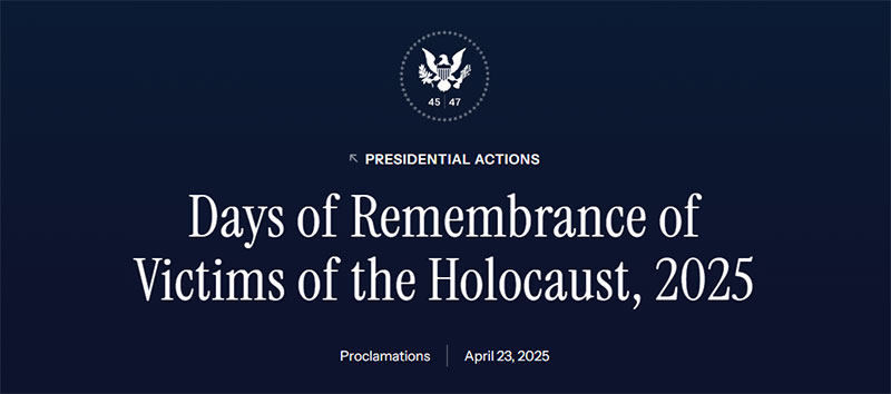 Days of Rememberance of Victims of the Holocaust 2025