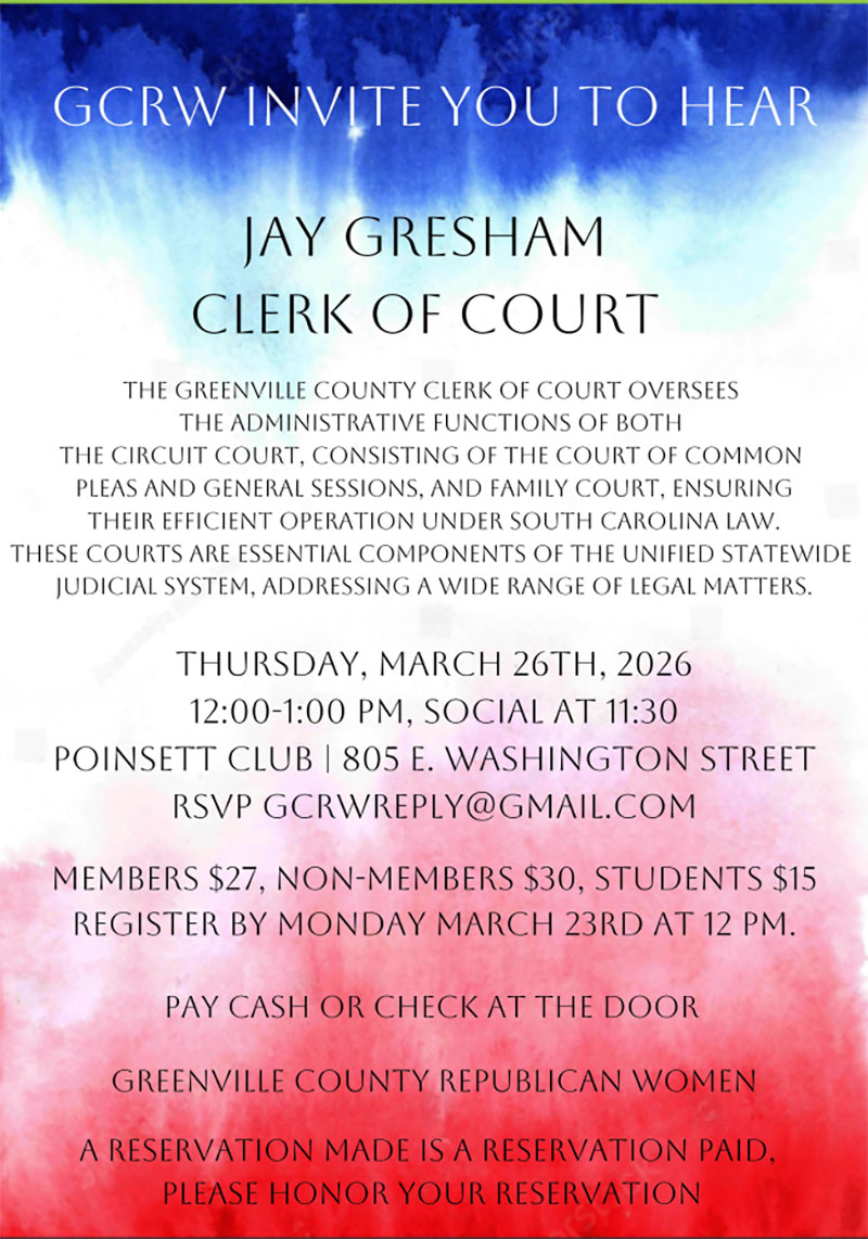 GCRW Invite Jay Gresham Clerk of Court