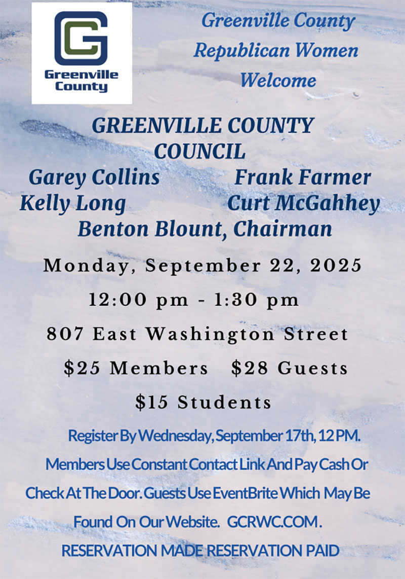 Greenville County Republican Womens Club Sept Meeting 2025