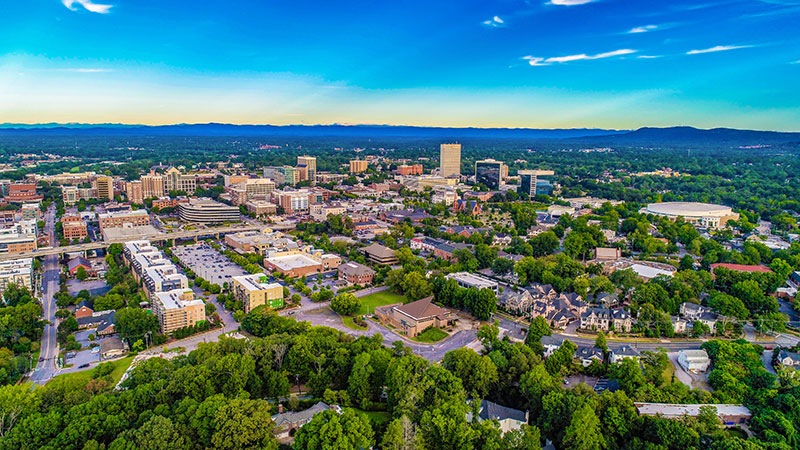 Greenville County SC from above