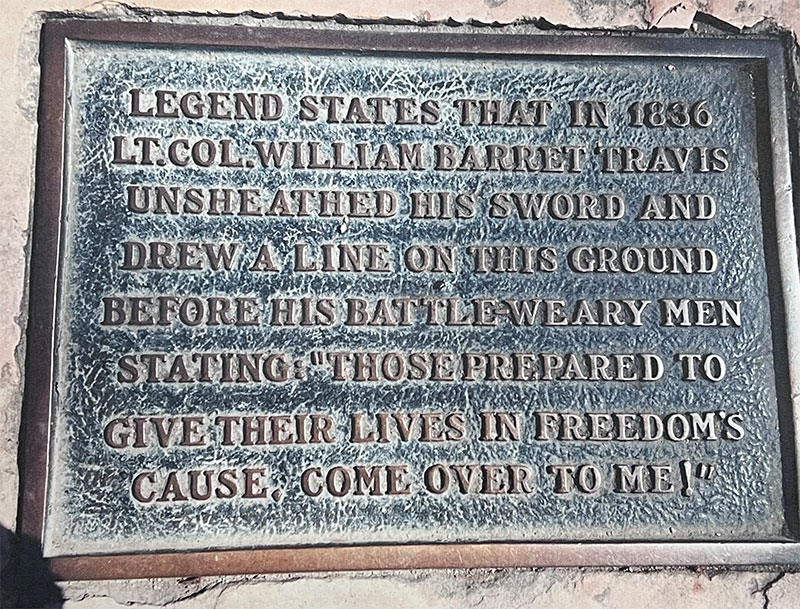 Historical Plaque in the Front Entrance of The Alamo