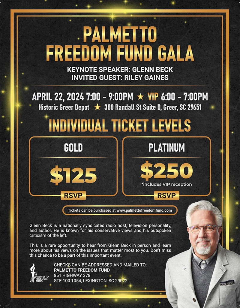 Palmetto Freedom Fund Gala Individual Ticket Levels