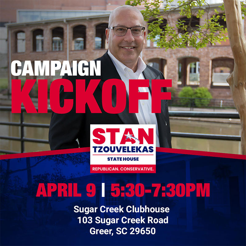 Stan Tzouvelekas for State House April 9