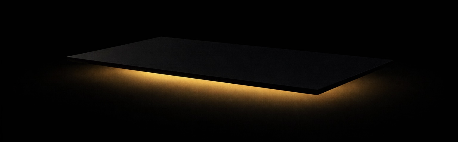 Light beneath a flat surface does not curve over it. The surface edge becomes the boundary between light and darkness.