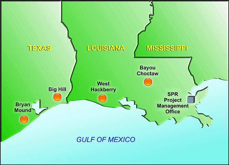 The four US Department of Energy SPR locations