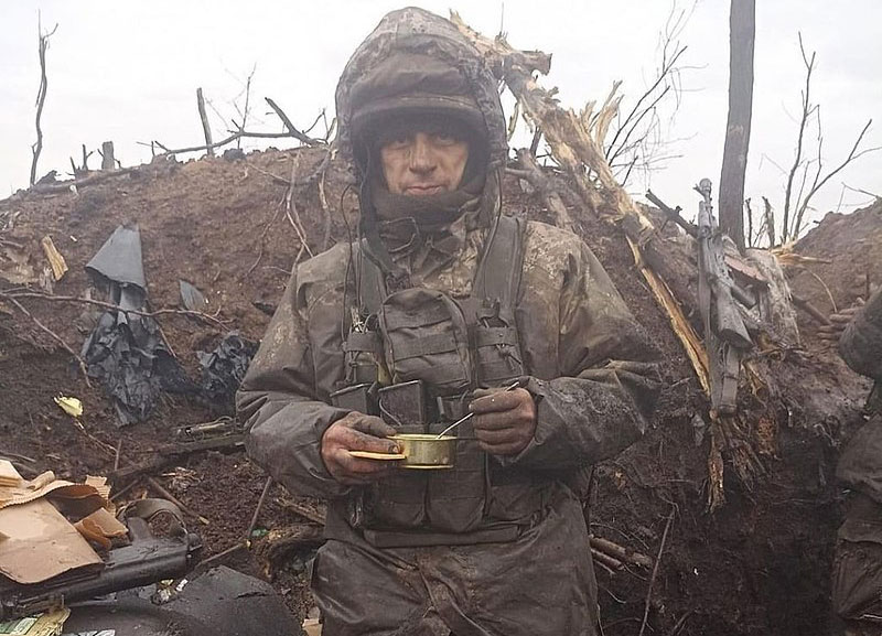 Ukrainian soldier at Bakhmut