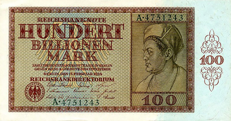 Worthless 100 Billion Marks Note Berlin February 1924