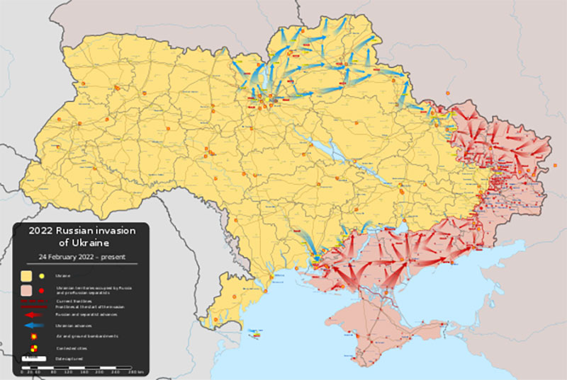2022 Russian Invastion Of Ukraine Map