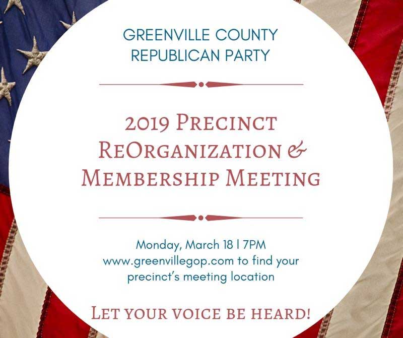 Greenville County GOP Precincet Announcement 2019