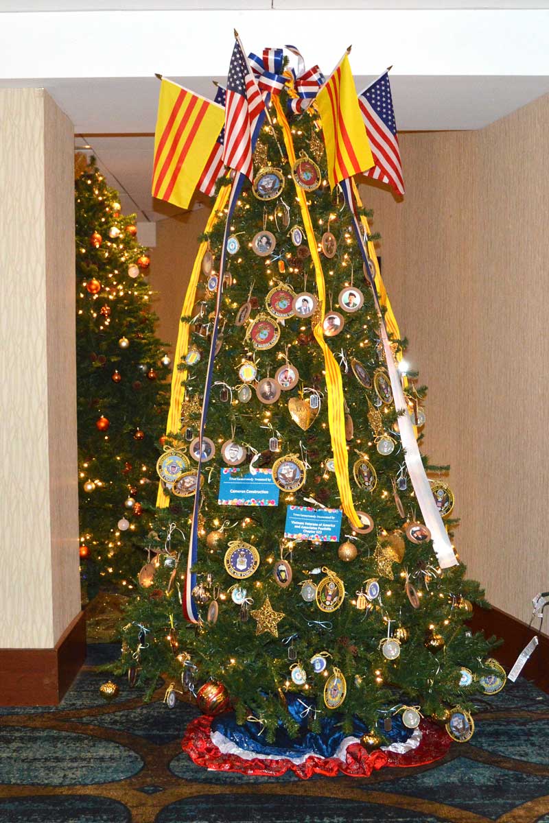 Vietnam Veterans of America Chapter 523 Christmas Tree was graciously donated by Camren Construction, graciously decorated by VVA and Associates Foothills Chapter 523.
