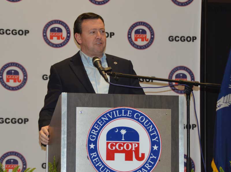 South Carolina Republican Party State Chairman Drew McKissick spoke on the State GOP status and issues at hand. - Photo by Gilbert Scales