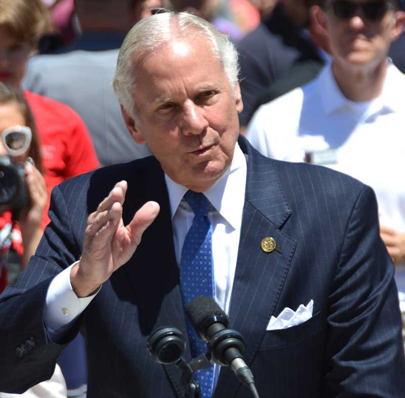 SC Governor Henry McMaster Governor of South Carolina speaks to members and guests of American Legion Boys and State at the foot of SC State Capital building on Friday morning on a mild Columbia Day.