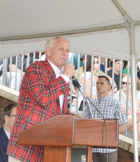 South Carolina Governor Henry McMaster spoke at the Greenville Scottish Games. (Photo by Gilbert Scales))