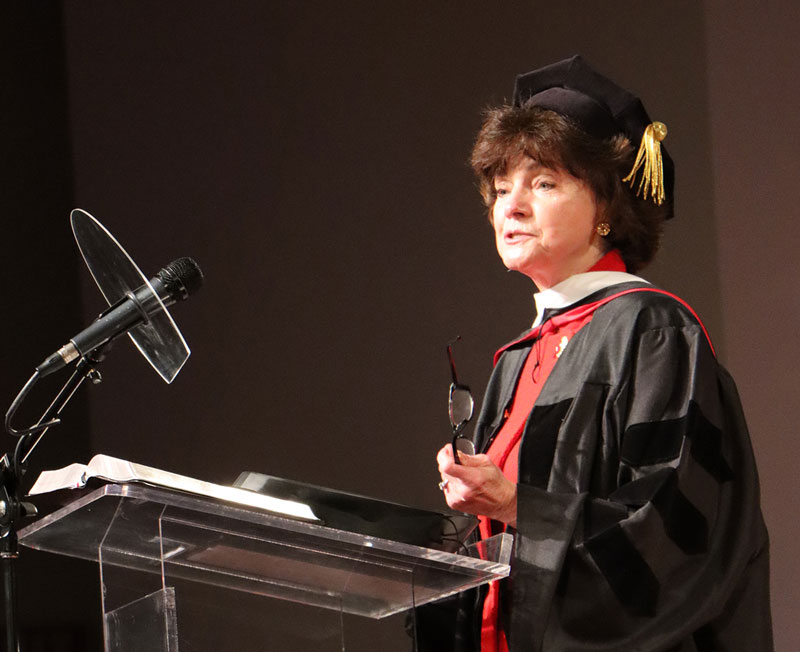 Dr Lisa Van Riper, NGU’s consultant for public affairs, was the keynote speaker for NGU’s traditional undergraduate December commencement on Friday, Dec. 11. 