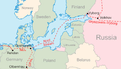 Nordstream Map of Baltic