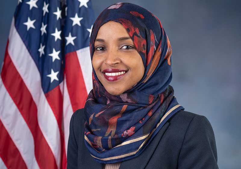 Ilhan Omar, Democrat U S Representative from 5th District of Minnesota. Elected 2018.